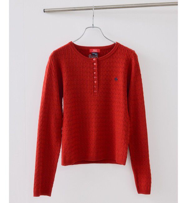 VIS「【POLO BCS】VIS別注ヘンリーネックミニケーブルニットトップス」|ニット・セーター|