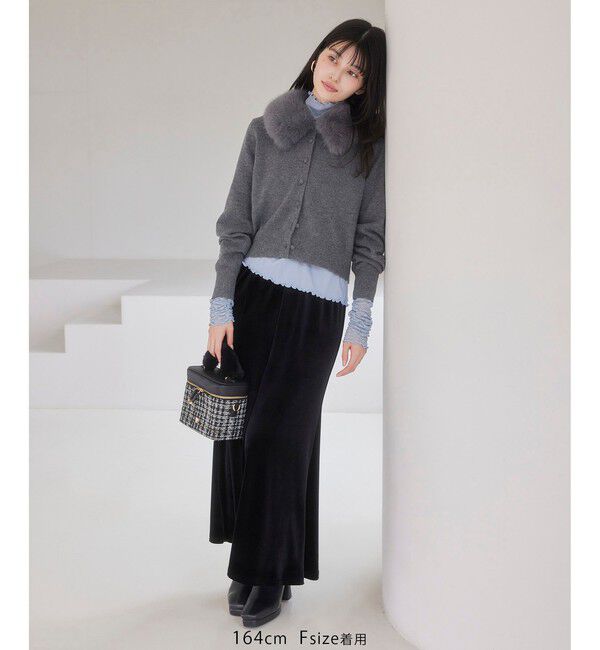 VIS「衿ファー取り外しカーディガン」|カーディガン|