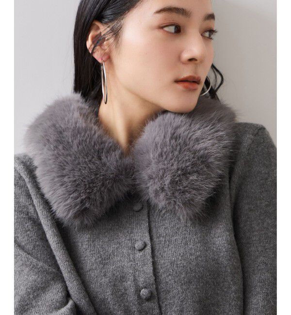 VIS「衿ファー取り外しカーディガン」|カーディガン|