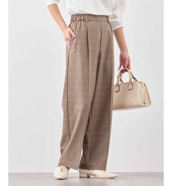 Rope&rsquo;Picnic「メランジドビーチェックパンツ/セットアップ対応・防シワ・接触冷感」|スラックス|