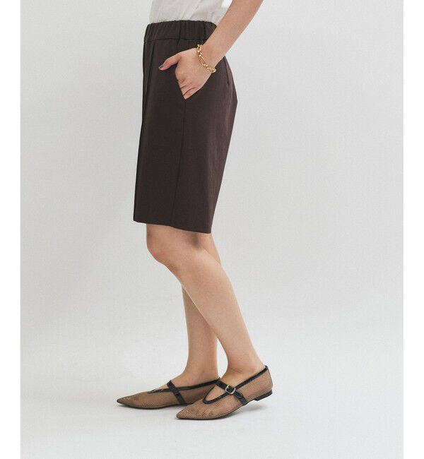 ADAM ET ROPE'「ピンタックイージーハーフパンツ」|チノ|