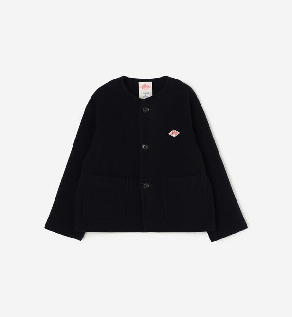 DANTON「DANTON | ウールライトパイル カラーレスジャケット WOMEN」|テーラードジャケット|NAVY