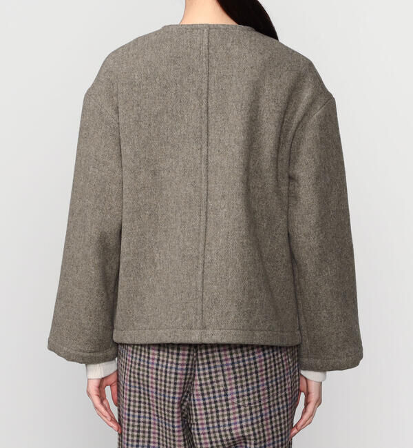 DANTON「DANTON | ウールライトパイル カラーレスジャケット WOMEN」|テーラードジャケット|