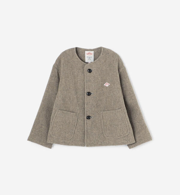 DANTON「DANTON | ウールライトパイル カラーレスジャケット WOMEN」|テーラードジャケット|