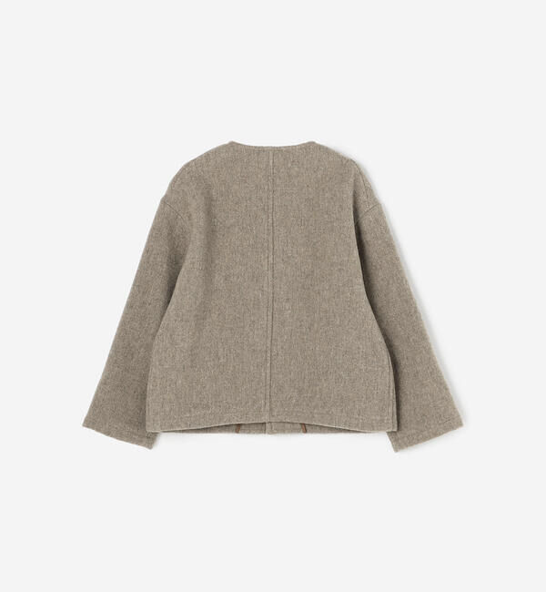 DANTON「DANTON | ウールライトパイル カラーレスジャケット WOMEN」|テーラードジャケット|