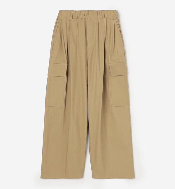  「nicholson & nicholson | コットン ツイルワイドカーゴパンツ WOMEN」|チノ|BEIGE