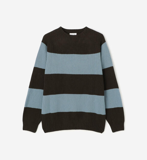 Morris & Sons「MORRIS & SONS | ブロックストライプクルーネックセーター MEN」|ニット・セーター|B