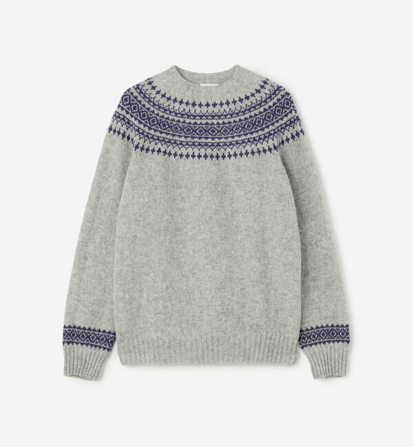 Morris & Sons「MORRIS & SONS |  ジーロンラム ノルディックセーター MEN」|ニット・セーター|GREY系1