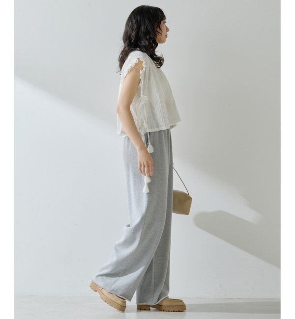  「ロゴ裏毛ワイドパンツ」|チノ|