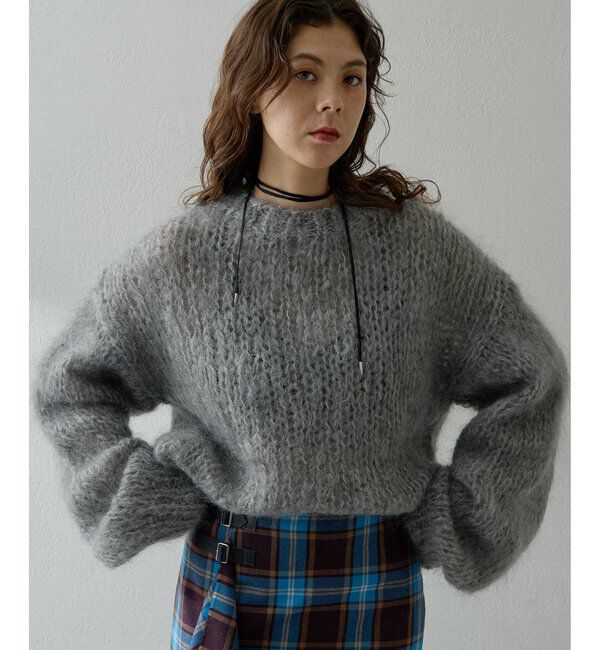  「ハンドクルーニットプルオーバー」|ニット・セーター|ライトグレー