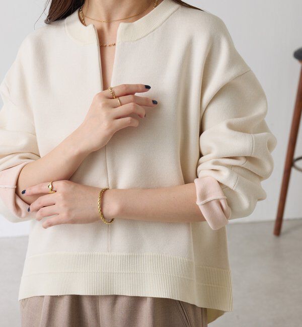  「スウェットライクラウンドヘムニット」|ニット・セーター|