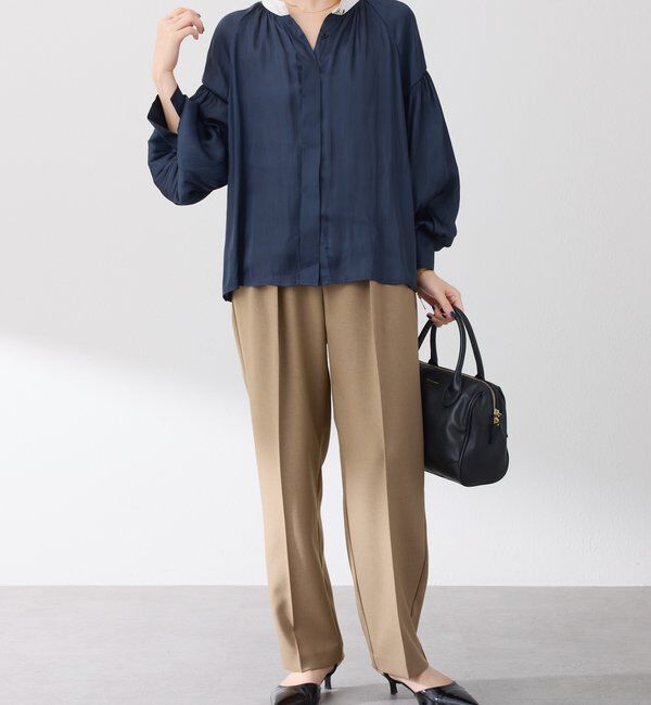  「配色サテンブラウス」|シャツ・ブラウス|