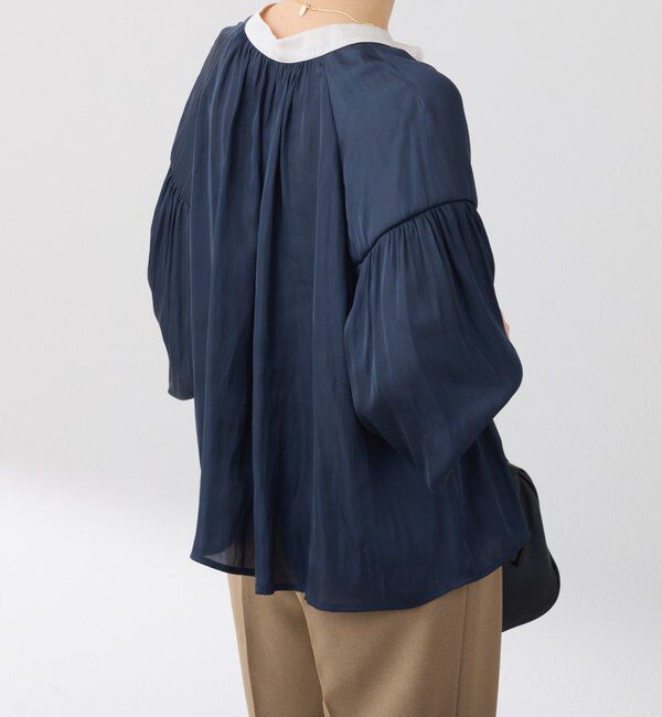  「配色サテンブラウス」|シャツ・ブラウス|