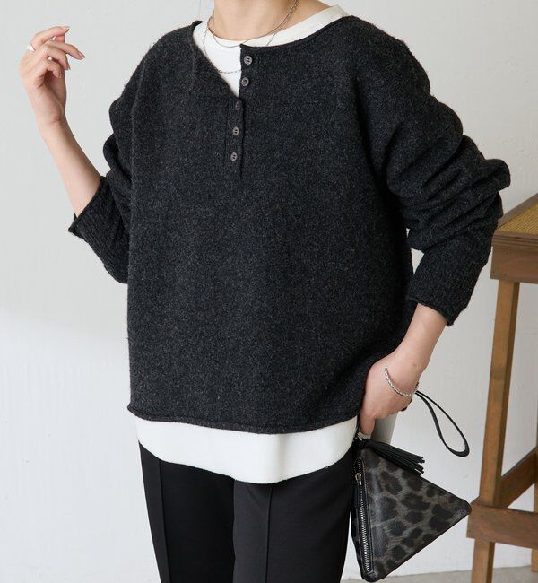  「2WAYヘンリーネックニット」|ニット・セーター|