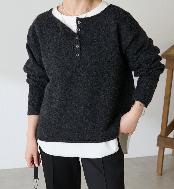  「2WAYヘンリーネックニット」|ニット・セーター|