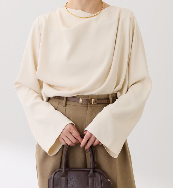  「フロントドレープブラウス」|シャツ・ブラウス|