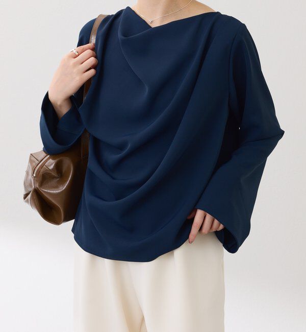  「フロントドレープブラウス」|シャツ・ブラウス|