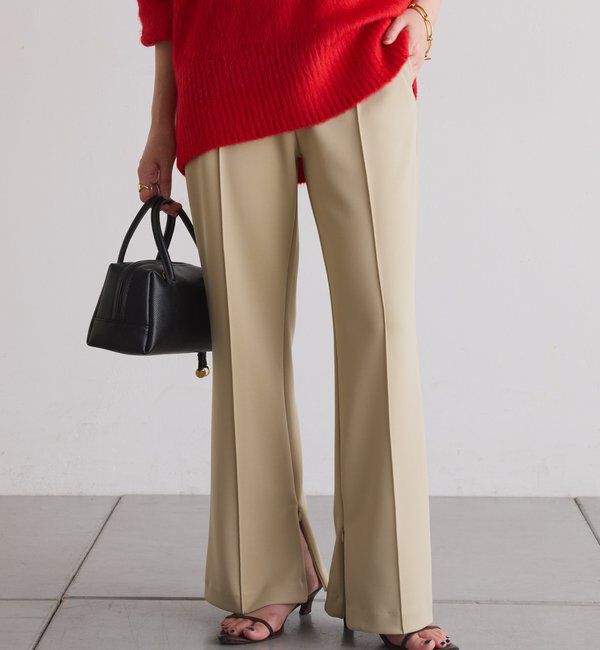  「ピンタックセミフレアーパンツ」|チノ|