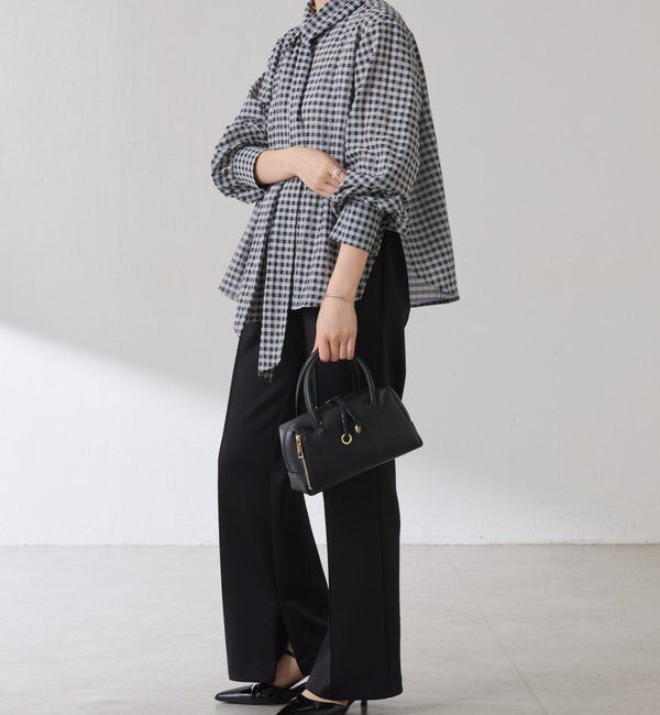  「ボウタイチェックブラウス」|シャツ・ブラウス|