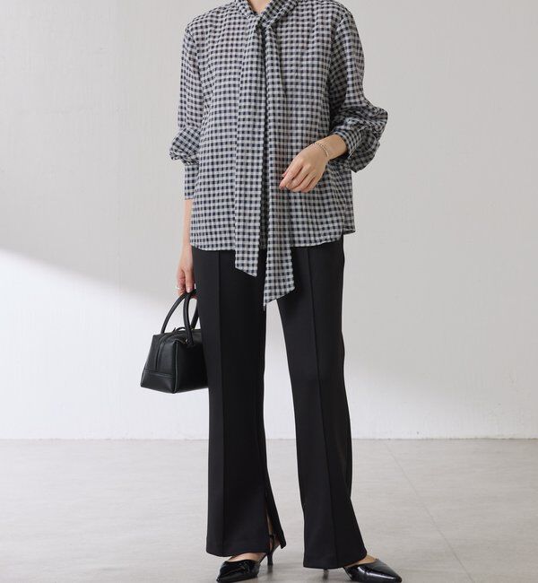  「ボウタイチェックブラウス」|シャツ・ブラウス|