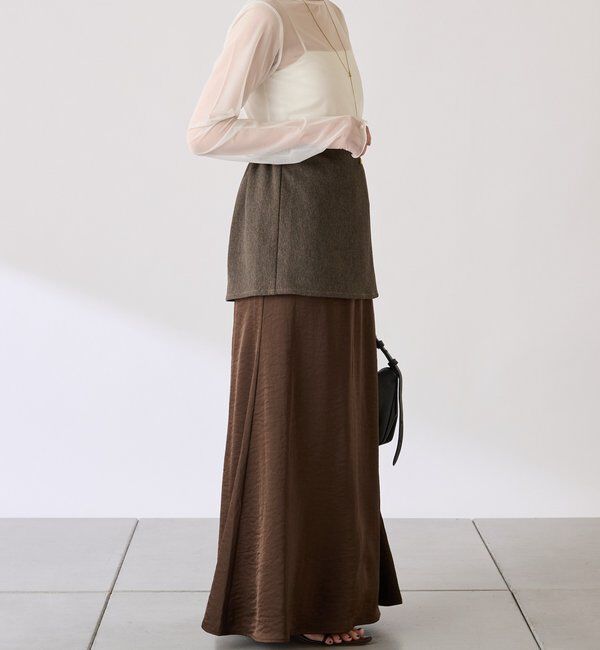  「【COLLAGE&times;gemeil　コラボアイテム】レイヤードサテンスカート」|スカート|