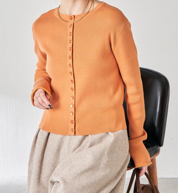  「ラインボタンコンパクトカーディガン」|ニット・セーター|