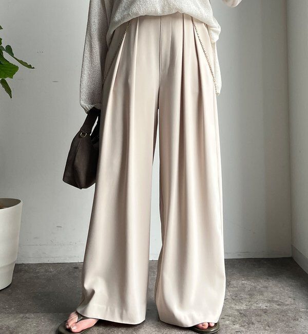  「【累計販売数3万枚突破/23色4サイズ展開！】タックワイドパンツ」|チノ|