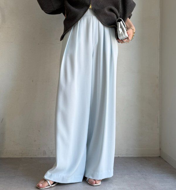  「【累計販売数3万枚突破/23色4サイズ展開！】タックワイドパンツ」|チノ|