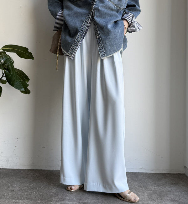  「【累計販売数3万枚突破/23色4サイズ展開！】タックワイドパンツ」|チノ|