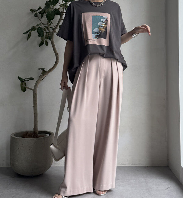  「【累計販売数3万枚突破/23色4サイズ展開！】タックワイドパンツ」|チノ|