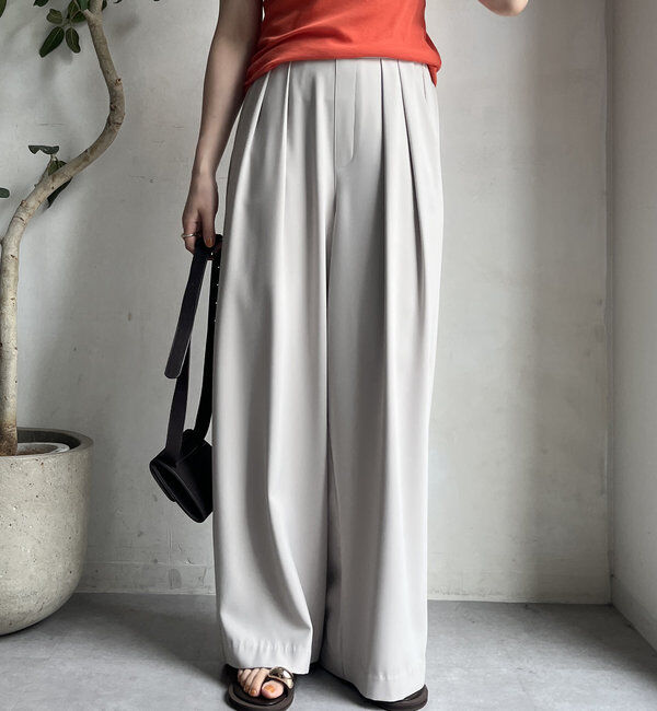  「【累計販売数3万枚突破/23色4サイズ展開！】タックワイドパンツ」|チノ|