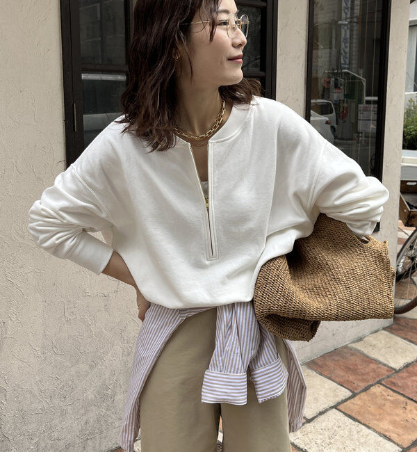  「【新色追加】【インフルエンサー OKOCHI企画】ハーフジップスウェット」|Tシャツ・カットソー|