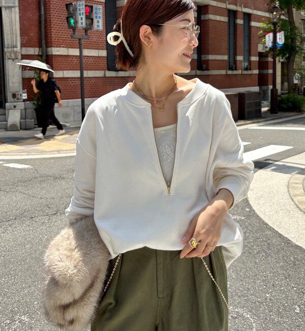  「【新色追加】【インフルエンサー OKOCHI企画】ハーフジップスウェット」|Tシャツ・カットソー|