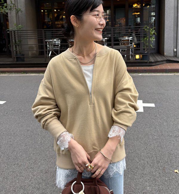  「【新色追加】【インフルエンサー OKOCHI企画】ハーフジップスウェット」|Tシャツ・カットソー|