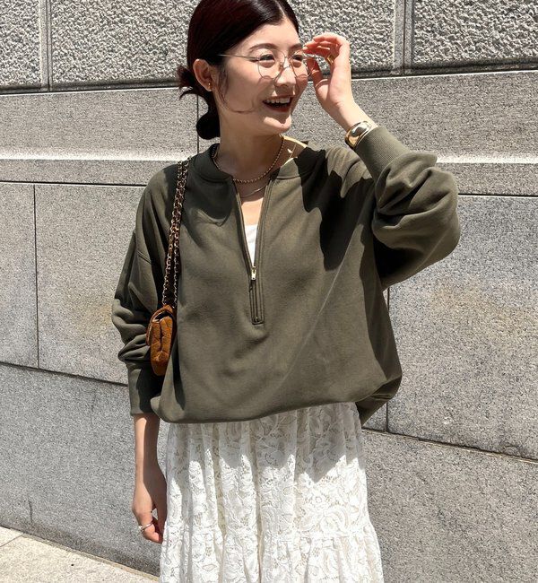  「【新色追加】【インフルエンサー OKOCHI企画】ハーフジップスウェット」|Tシャツ・カットソー|