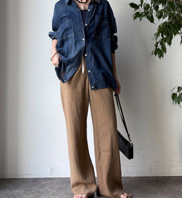  「袖リブシアーデニムシャツ」|シャツ・ブラウス|