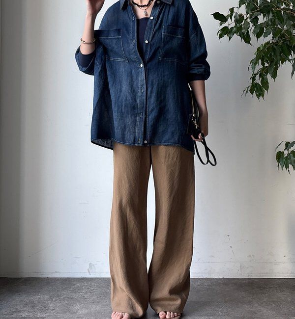  「袖リブシアーデニムシャツ」|シャツ・ブラウス|