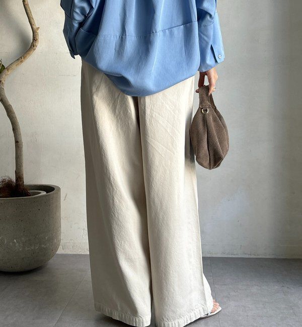  「【新色追加】デニムワイドイージーパンツ」|デニム|