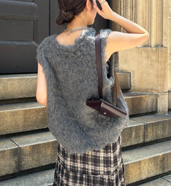  「【REI企画カラーあり】【前後2WAY】シャギーニットベスト」|ニット・セーター|