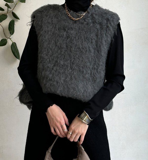  「【REI企画カラーあり】【前後2WAY】シャギーニットベスト」|ニット・セーター|