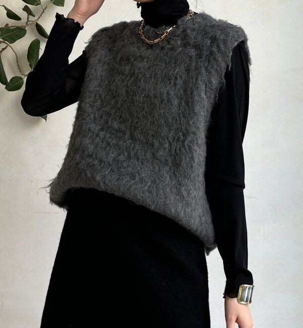  「【REI企画カラーあり】【前後2WAY】シャギーニットベスト」|ニット・セーター|