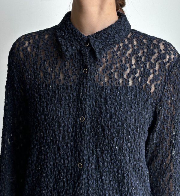  「ラメシアーレースシャツ」|シャツ・ブラウス|