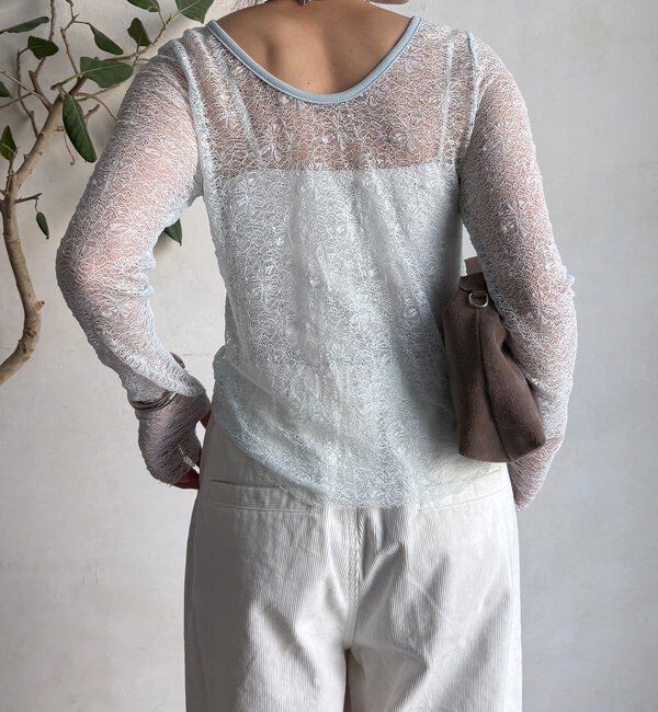  「レースロングスリーブトップス」|Tシャツ・カットソー|