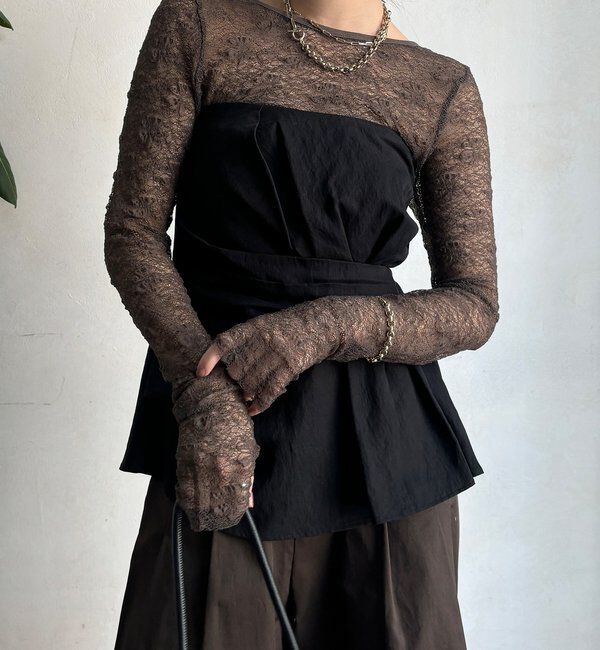  「レースロングスリーブトップス」|Tシャツ・カットソー|