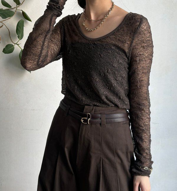  「レースロングスリーブトップス」|Tシャツ・カットソー|