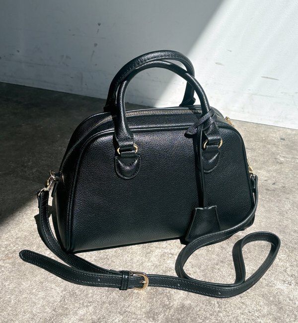  「シボフェイクレザーボストンバッグ」|トートバッグ|