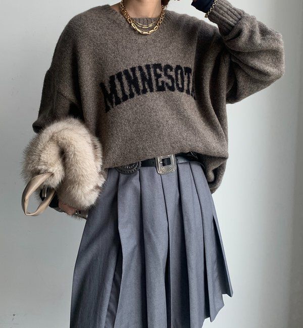  「MINNESOTA 2WAYカーディガン」|ニット・セーター|グレージュ