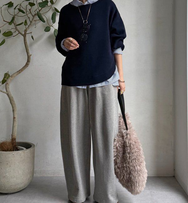  「アシメラウンドニットプルオーバー」|ニット・セーター|