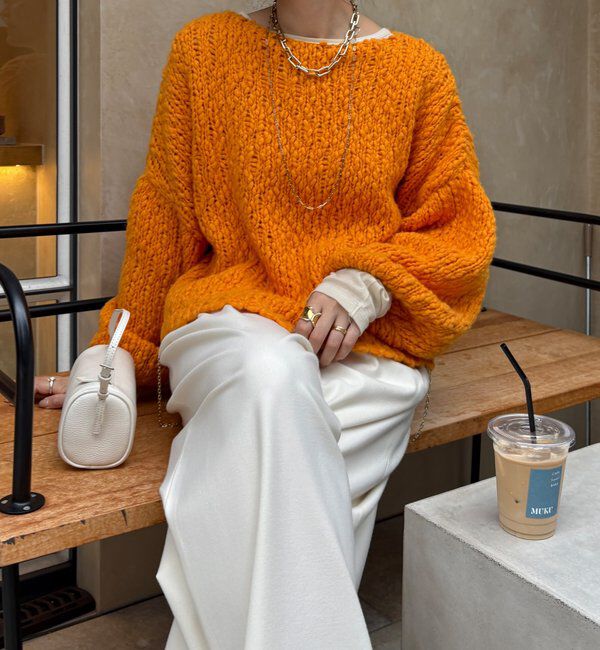  「ウールスラブロービングニット」|ニット・セーター|