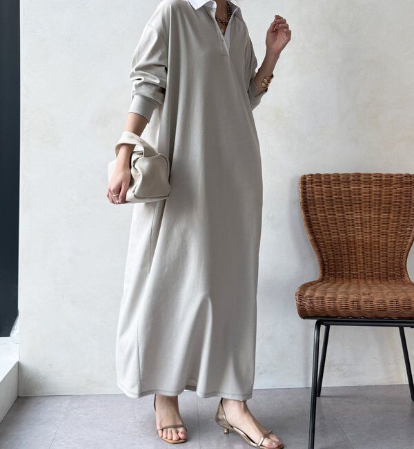  「【WEB限定】ワンポイント刺繍ポロシャツワンピース」|ワンピース|